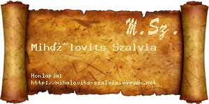 Mihálovits Szalvia névjegykártya